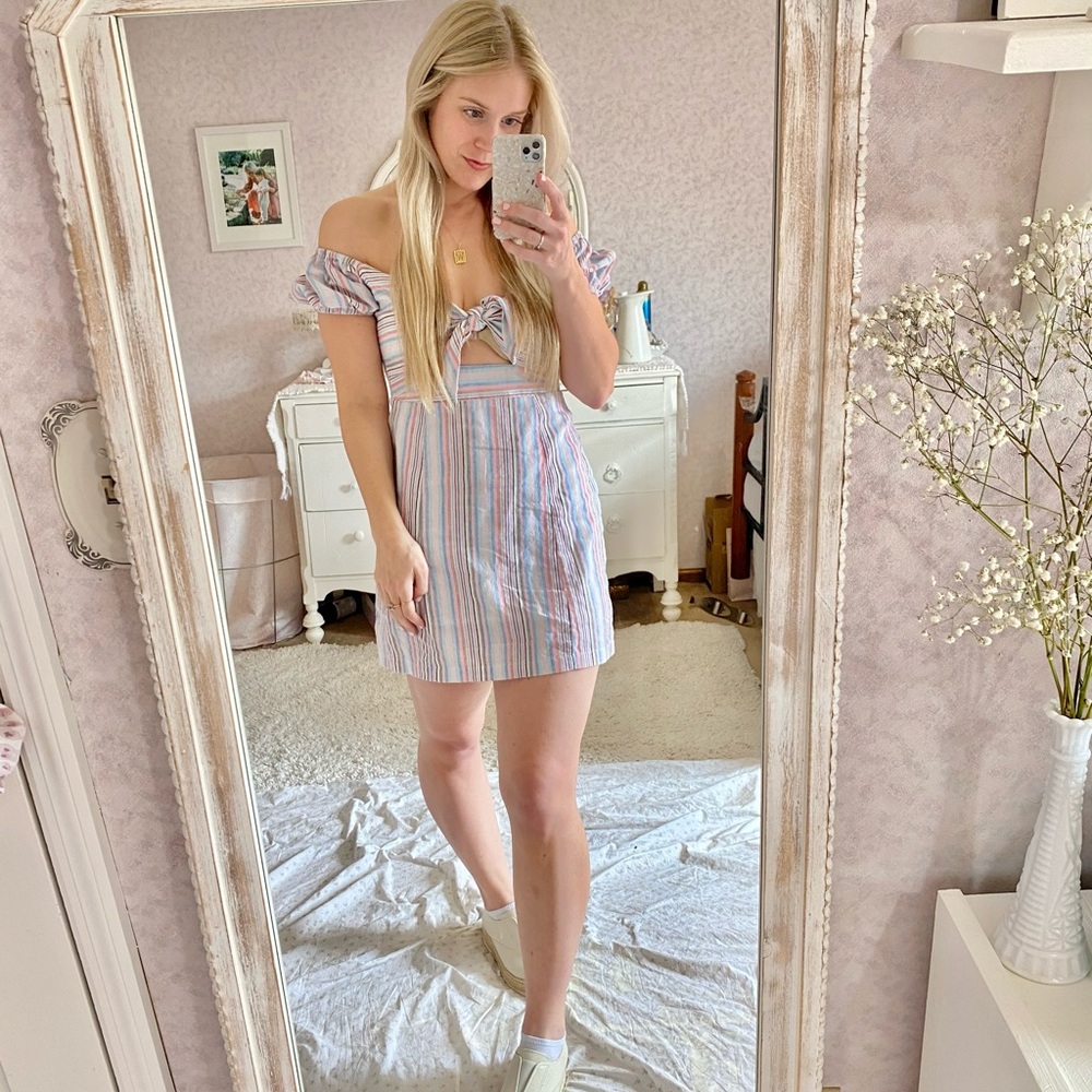 Vintage Inspired Cotton Candy Tie Dress- Sz. Small - Picture 6 of 16